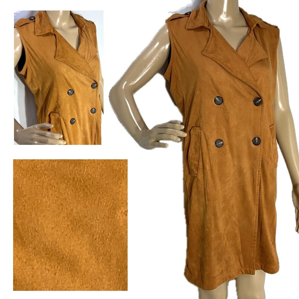 Kendall + Kylie Sz Med Faux Suede Dress Sleeveless with Pockets